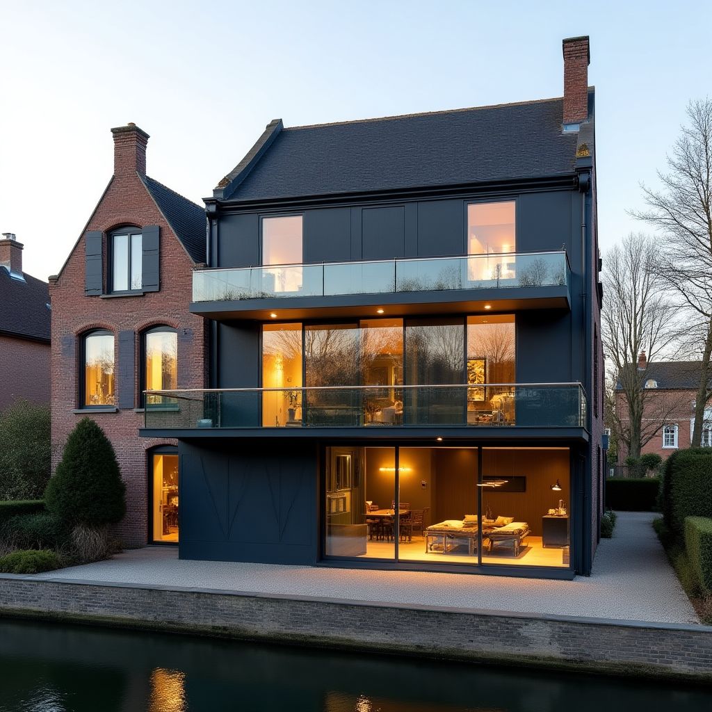 Maison sur le canal avec système domotique